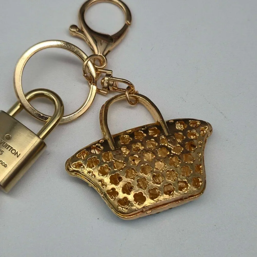 Louis Vuitton Gold Padlock 🔒 Key Set Authentic LV w/ Unbranded Bag Keychain